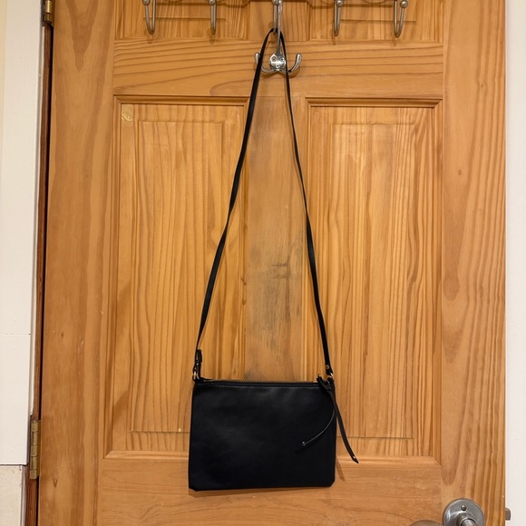 Handbags - Faux Pebbles Leather Black Crossbody Bag Purse